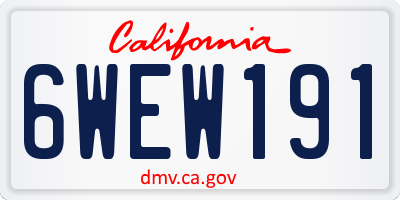 CA license plate 6WEW191