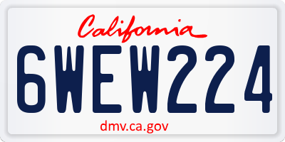CA license plate 6WEW224