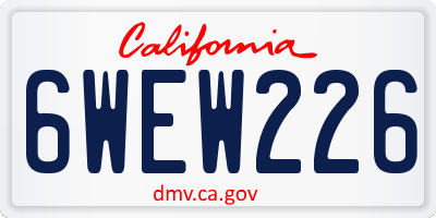 CA license plate 6WEW226