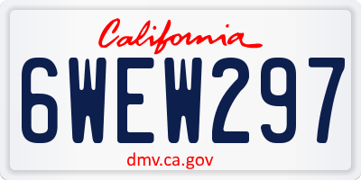 CA license plate 6WEW297