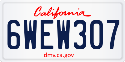 CA license plate 6WEW307