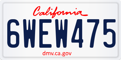 CA license plate 6WEW475