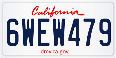 CA license plate 6WEW479