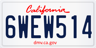CA license plate 6WEW514