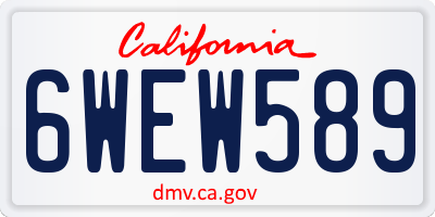 CA license plate 6WEW589