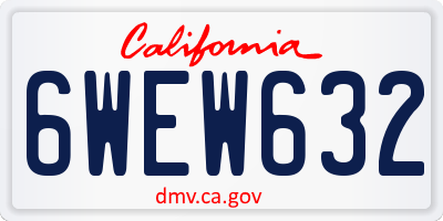 CA license plate 6WEW632