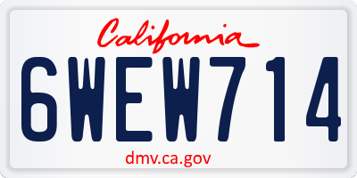 CA license plate 6WEW714