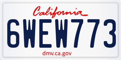 CA license plate 6WEW773