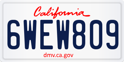 CA license plate 6WEW809
