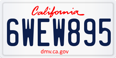 CA license plate 6WEW895