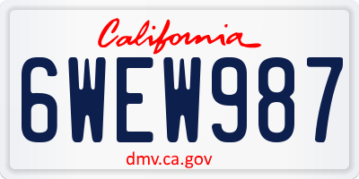 CA license plate 6WEW987