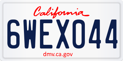 CA license plate 6WEX044