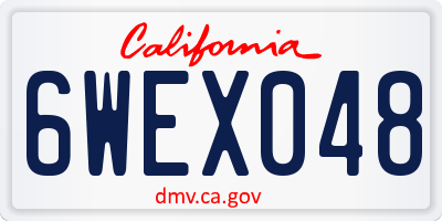 CA license plate 6WEX048