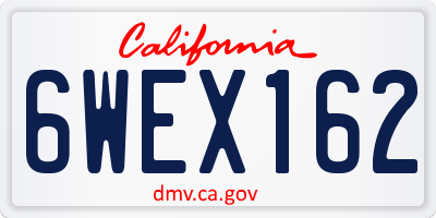 CA license plate 6WEX162
