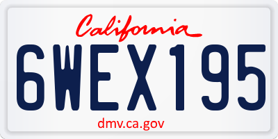 CA license plate 6WEX195