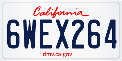 CA license plate 6WEX264