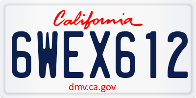 CA license plate 6WEX612