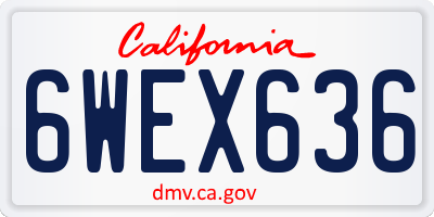 CA license plate 6WEX636