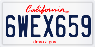 CA license plate 6WEX659