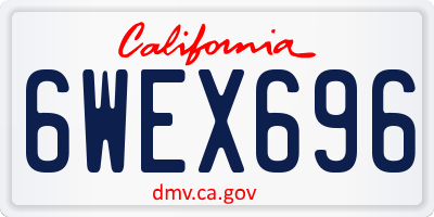 CA license plate 6WEX696