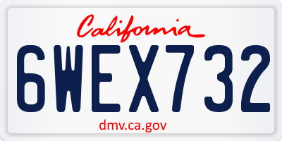 CA license plate 6WEX732