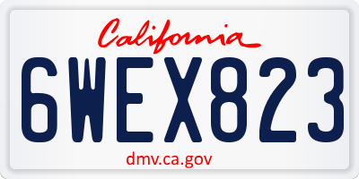 CA license plate 6WEX823