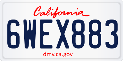 CA license plate 6WEX883