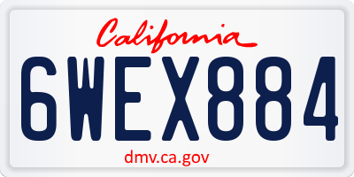CA license plate 6WEX884