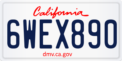 CA license plate 6WEX890