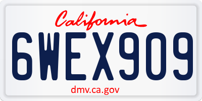 CA license plate 6WEX909
