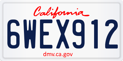 CA license plate 6WEX912