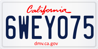 CA license plate 6WEY075