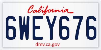 CA license plate 6WEY676