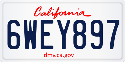CA license plate 6WEY897