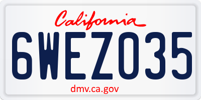 CA license plate 6WEZ035