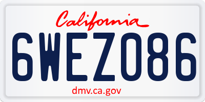 CA license plate 6WEZ086