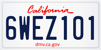 CA license plate 6WEZ101
