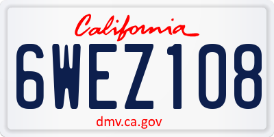 CA license plate 6WEZ108