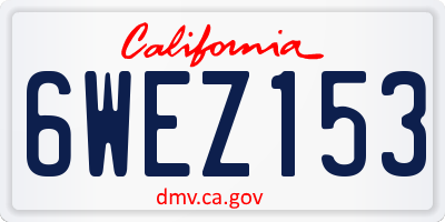 CA license plate 6WEZ153