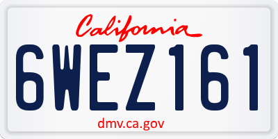CA license plate 6WEZ161