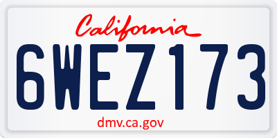 CA license plate 6WEZ173