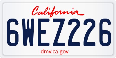 CA license plate 6WEZ226