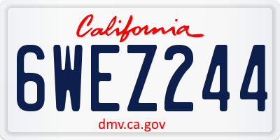 CA license plate 6WEZ244