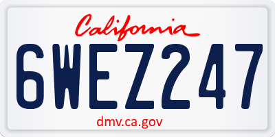 CA license plate 6WEZ247
