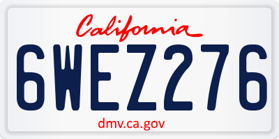 CA license plate 6WEZ276