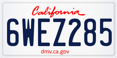 CA license plate 6WEZ285