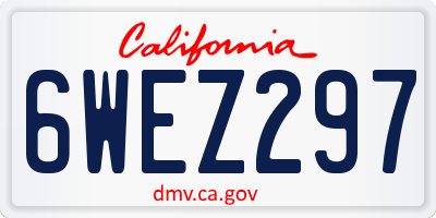 CA license plate 6WEZ297