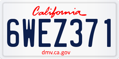 CA license plate 6WEZ371