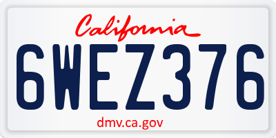CA license plate 6WEZ376