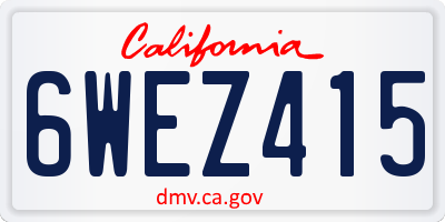 CA license plate 6WEZ415